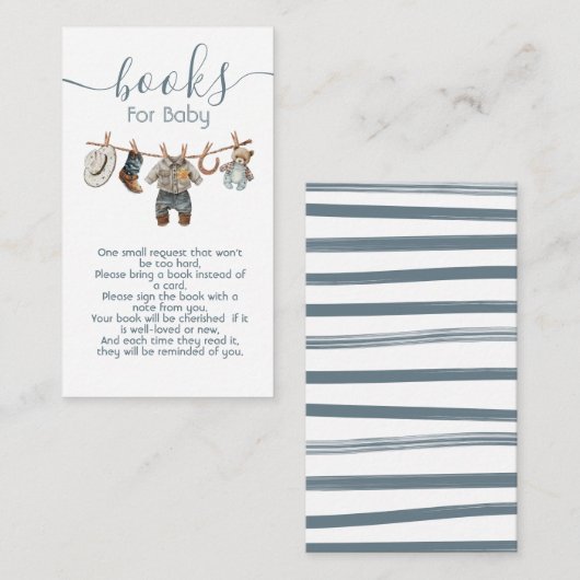 Carte D'accompagnement Little Cowboy clothesline Livres pour bébé (Devant / Derrière)