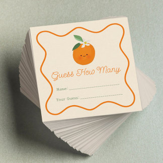 Carte D'accompagnement Little Cutie Baby shower Devine Combien De Jeu