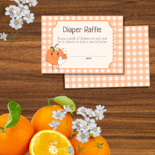 Carte D'accompagnement Little Cutie En route Cute Orange Diaper Raffle
