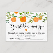 Carte D'accompagnement Little Cutie Greener Floral Devinez Combien De Jeu (Devant)