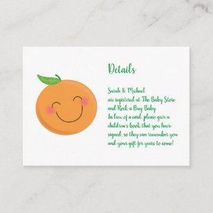 Carte D'accompagnement Little Cutie Tangerine Baby shower Genre Neutre
