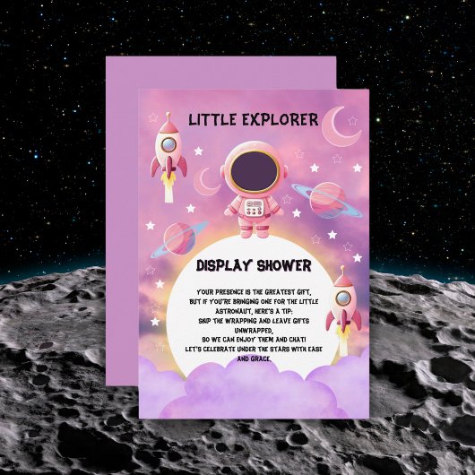 Carte D'accompagnement Little Explorer Modern Purple Baby shower