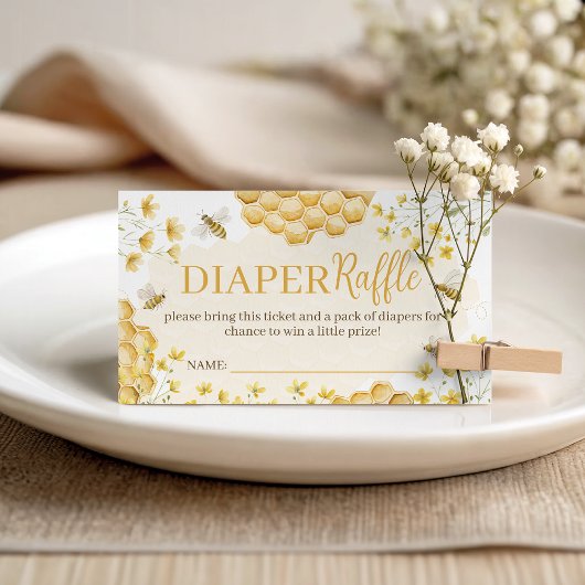 Carte D'accompagnement Little Honey Diaper Raffle Insert