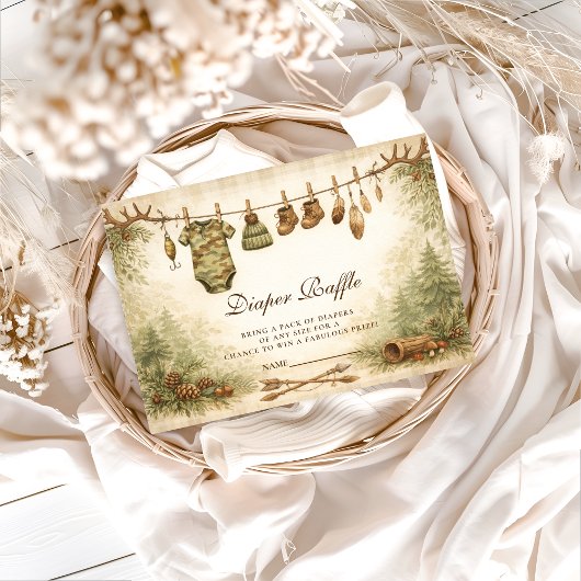 Carte D'accompagnement Little Hunter Woodland Diapper Raffle