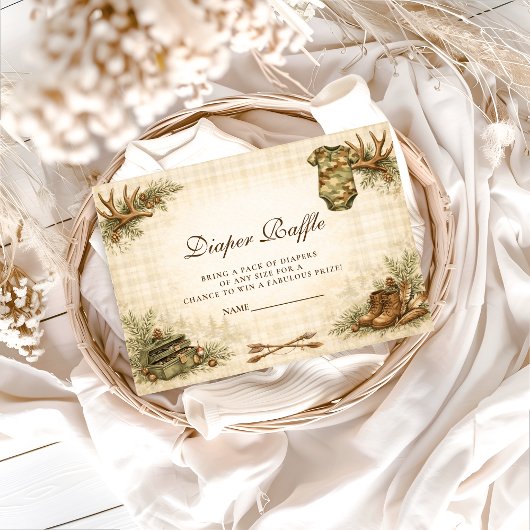 Carte D'accompagnement Little Hunter Woodland Keepsake Diapper Raffle
