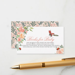Carte D'accompagnement Little Lady Ladybug Rose demande de Baby shower