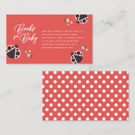 Carte D'accompagnement Little Lady Love Bug Red Livres Pour Bébé (Devant / Derrière)