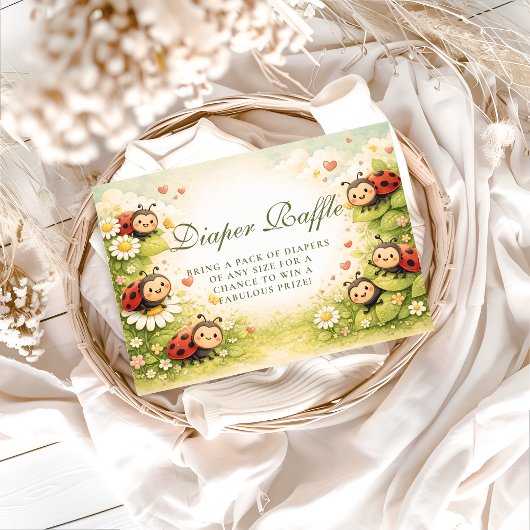 Carte D'accompagnement Little Ladybug Garden Celebration Diapper Raffle