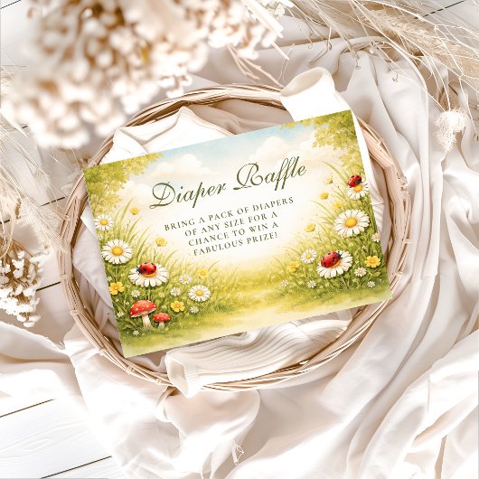 Carte D'accompagnement Little Ladybug Meadow Celebration Diapper Raffle