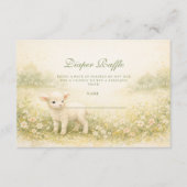 Carte D'accompagnement Little Lamb Wildflower Frame Diapper Raffle (Devant)