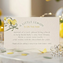 Little Lemon Sage Bow Book for a Baby Shower