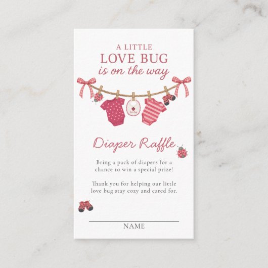Carte D'accompagnement Little Love Bug Clothesline Baby Shower (Devant)
