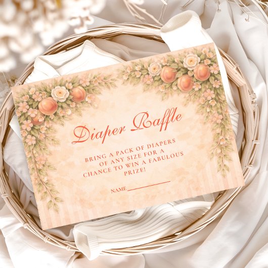 Carte D'accompagnement Little Peach on the Way Diapper Raffle