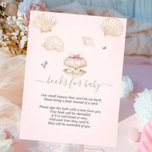 Carte D'accompagnement Little Pearl Seashells Dots Baby Shower