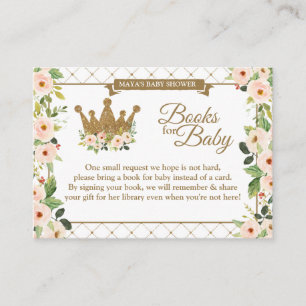 Carte D'accompagnement Little Princess White Blush Floral Baby's Library