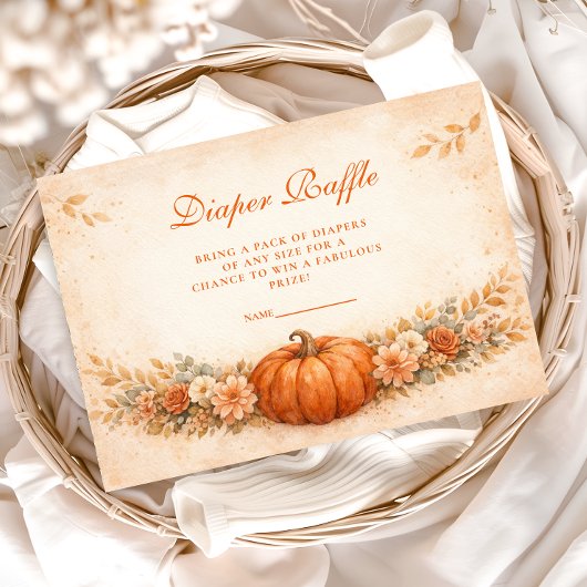 Carte D'accompagnement Little Pumpkin Fall Baby Shower Diapper Raffle