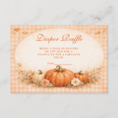 Carte D'accompagnement Little Pumpkin Gingham Fall Diapper Raffle (Devant)