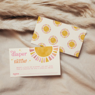 Carte D'accompagnement Little Ray of Sunshine Boho Retro Diaper Raffle