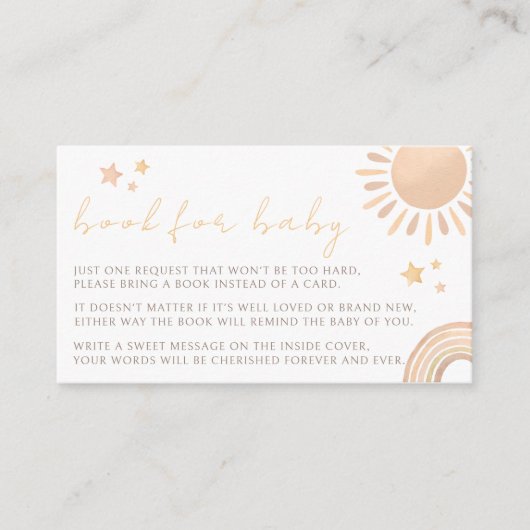 Carte D'accompagnement Little Sunshine arc-en-ciel Livre de soleil pour l (Devant)