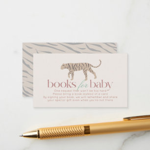 Carte D'accompagnement Little Tiger Modern Taupe Baby shower Demande de r