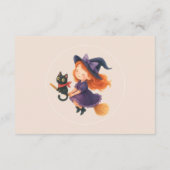 Carte D'accompagnement Little Witch & Cat Theme Baby shower Livre pour bé (Dos)