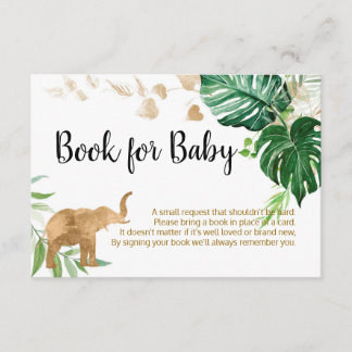 Carte D'accompagnement Livre Baby shower Gold Safari pour Baby Card