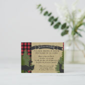 Carte D'accompagnement Livre Bois Baby shower Lumberjack Plaid Deer Moose (Debout devant)