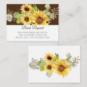 Carte D'accompagnement Livre d'automne de tournesol aquarelle au lieu de  (Devant / Derrière)