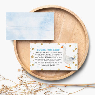 Carte D'accompagnement Livre de Baby Shower au style aquarelle bleue Sill