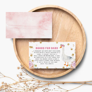 Carte D'accompagnement Livre de Baby Shower au style aquarelle rose de l'