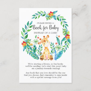 Carte D'accompagnement Livre de Baby shower de la Jungle Giraffe pour Bab