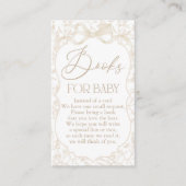 Carte D'accompagnement Livre de Baby shower Neutral Bow (Devant)