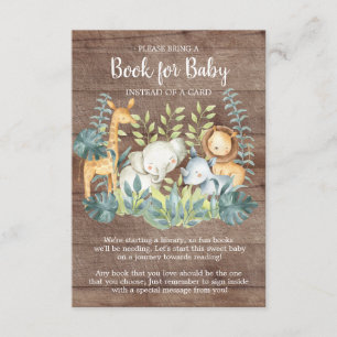 Carte D'accompagnement Livre de Baby shower Rustic Jungle pour Baby Card