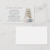 Carte D'accompagnement Livre de Baby Shower Tea Party pour bébé (Devant / Derrière)