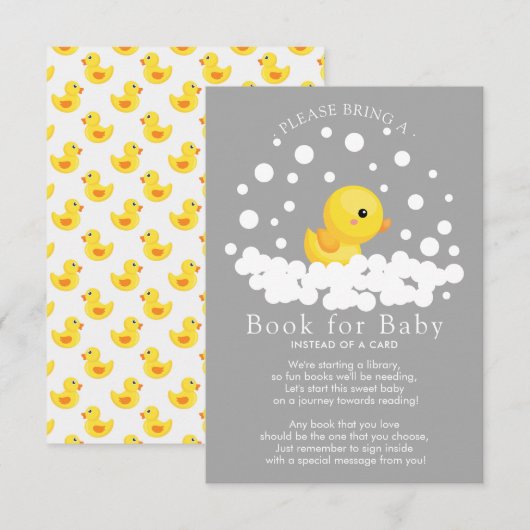 Carte D'accompagnement Livre de canard en caoutchouc mignonne pour la car (Devant / Derrière)