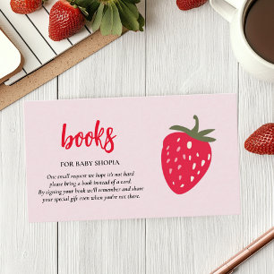 Carte D'accompagnement Livre de fraises roses et rouges pour Baby shower