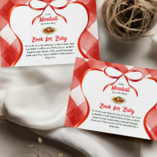 Carte D'accompagnement Livre de Gingham Rouge Italien Boulette pour Baby