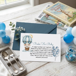Carte D'accompagnement Livre de la Baby Shower Little Lamb Montgolfière