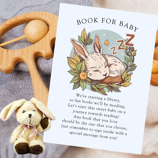 Carte D'accompagnement Livre de lapin de bois pour bébé