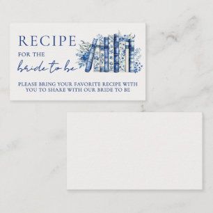 Carte D'accompagnement Livre de recettes pour la douche de mariée