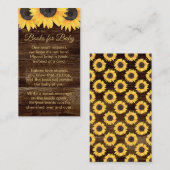 Carte D'accompagnement Livre de tournesol rustique Baby Baby shower neutr (Devant / Derrière)