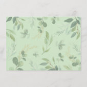 Carte D'accompagnement Livre d'éléphant d'or de verdure neutre pour bébé (Dos)