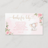 Carte D'accompagnement Livre d'éléphants floraux pour filles pour billet  (Devant)