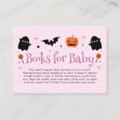 Carte D'accompagnement Livre demandé pour Baby Shower d'Halloween rose vi (Devant)