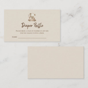 Carte D'accompagnement Livre d'histoire Boho Bear Diaper Raffle Tickets