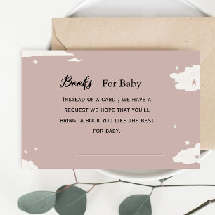 Carte D'accompagnement Livre minimaliste rose rustique pour bébé