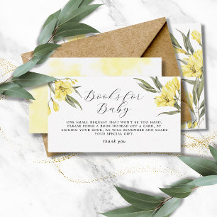 Carte D'accompagnement Livre pour bébé Fleurs Jaunes Vert Aquarelle