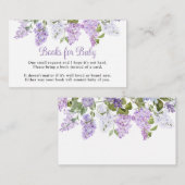 Carte D'accompagnement Livre pour bébé shower bébé Fleurs de lilas rustiq (Devant / Derrière)