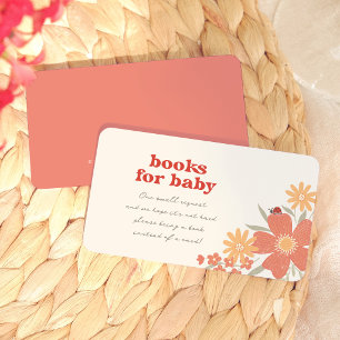 Carte D'accompagnement Livre Rétro Love Bug pour Baby Shower Fille