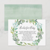 Carte D'accompagnement Livre vert demande des livres pour bébé (Devant / Derrière)